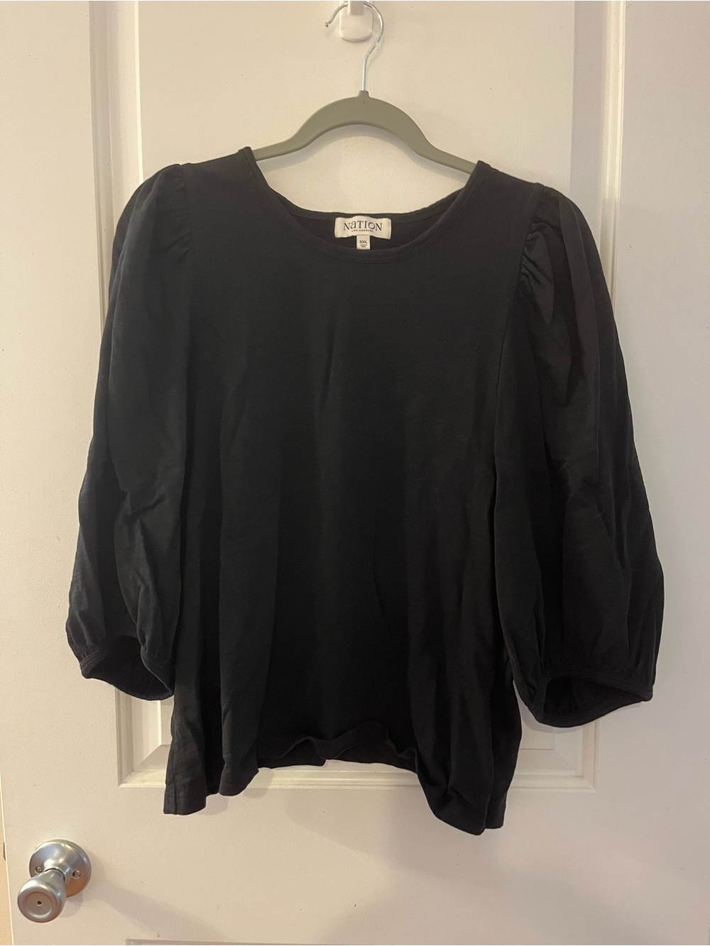 Nation LTD Black Puff Sleeve Shirt